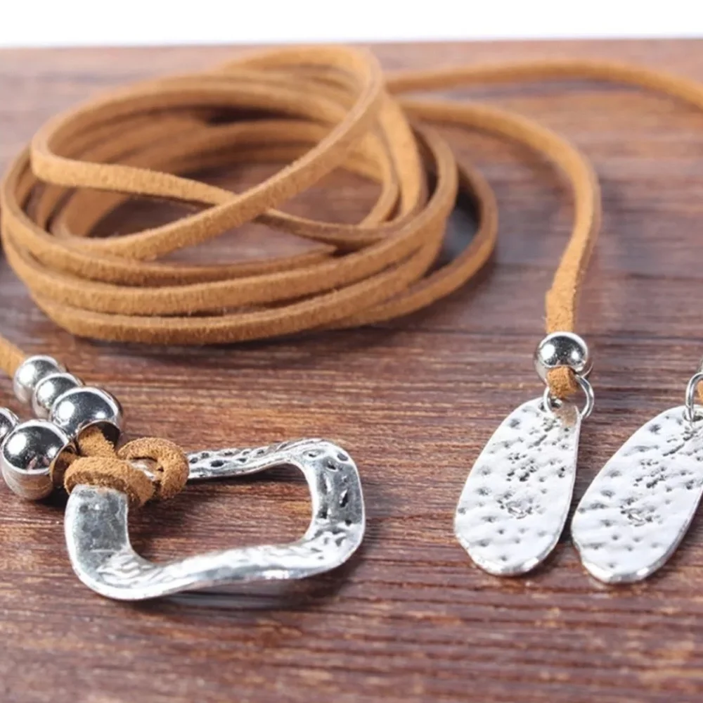 Choker Necklace Hammered Brown Boho Western - Picture 3 of 8